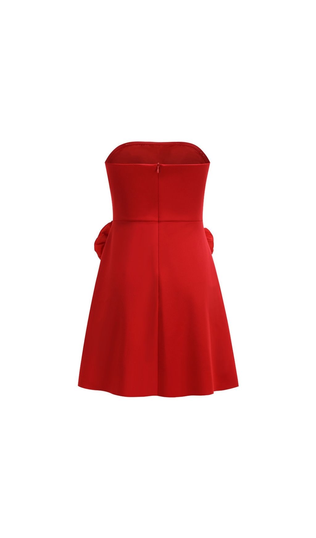 288c946013a8f288db016bb5b071eb4e.jpg Fashionslee Women Kazuye Red Strapless Flower Mini Dress