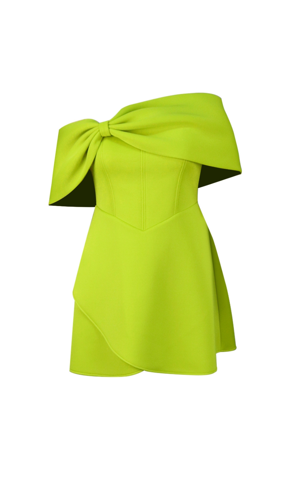 Fashionslee Women Batya Green Bow Corset Mini Dress