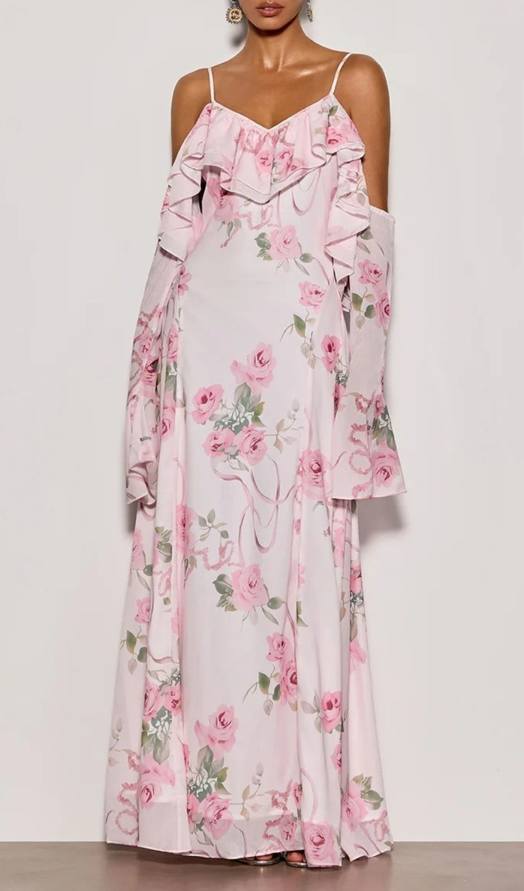 Fashionslee Women Nostel Spaghetti Floral Maxi Dress