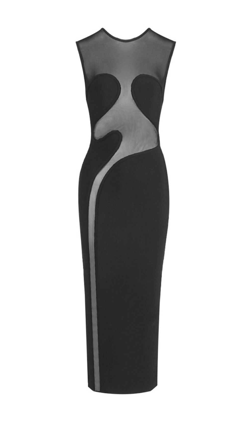 28c02e5946ab4bc46a4113c95ec2ad35.jpg Fashionslee Women Fadia Black Mesh Bandage Maxi Dress