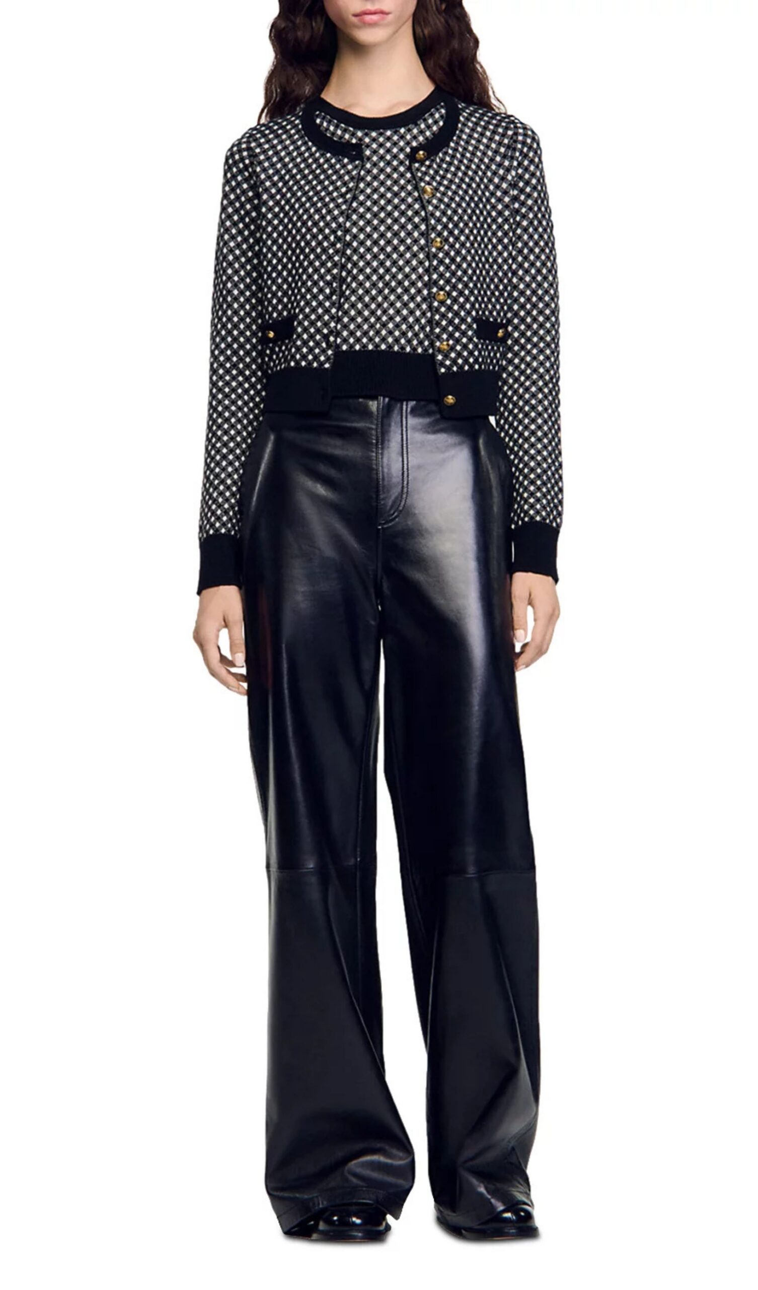 28ed983892e446f83e3e6176d3119b14.jpg Fashionslee Women Jessy Two Tone Check Jacquard Cardigan