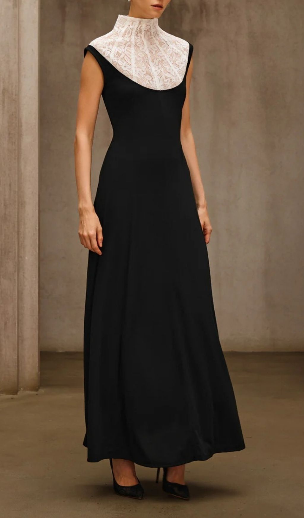 28f32157e860086d7236805b7463364a.jpg Fashionslee Women Sevionyx High Neck Lace Maxi Dress