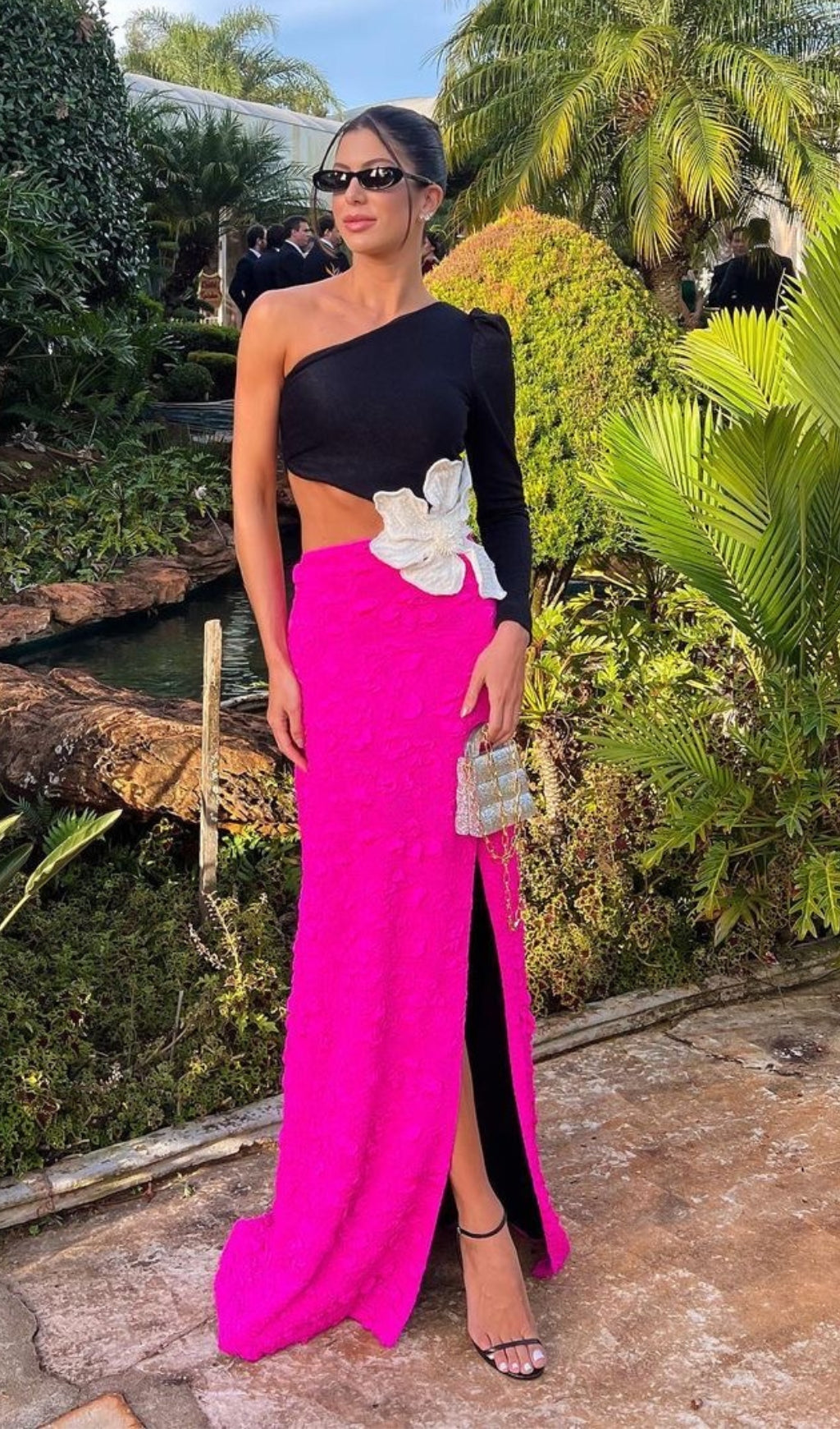 TRENDING JACQUARD ONE-SHOULDER MAXI DRESS - OWNCI TRENDING JACQUARD ONE-SHOULDER MAXI DRESS - OWNCI