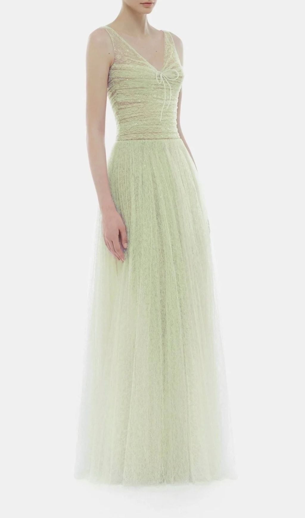 295b0683e118c1de91ff61ceaf42d8ac.jpg Fashionslee Women Josie Green V-Neck Mesh Maxi Dress