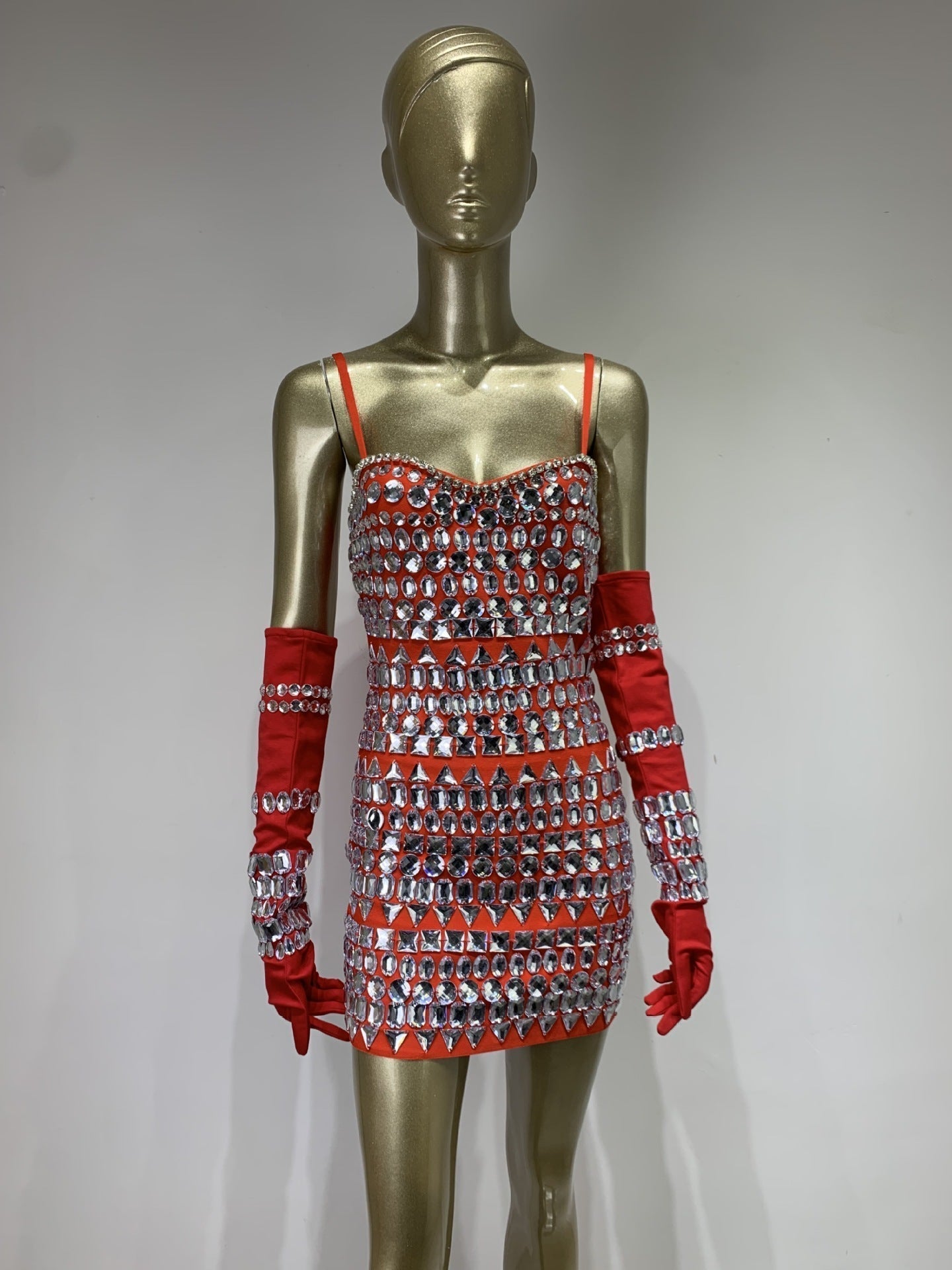 297dcbbc8f75e78085ec99b96e392396.jpeg Fashionslee Women Abdon Red Crystal Embellished Dress With Gloves