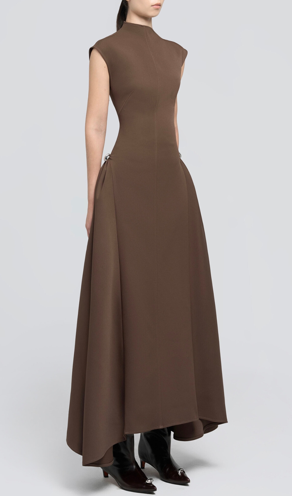 Fashionslee Women A Line Maxi Dress Brown