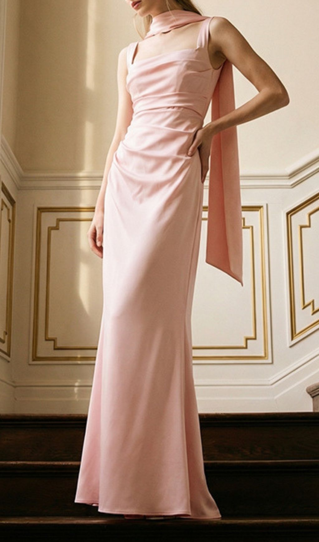 Fashionslee Women Kendria Pink Strappy Maxi Dress