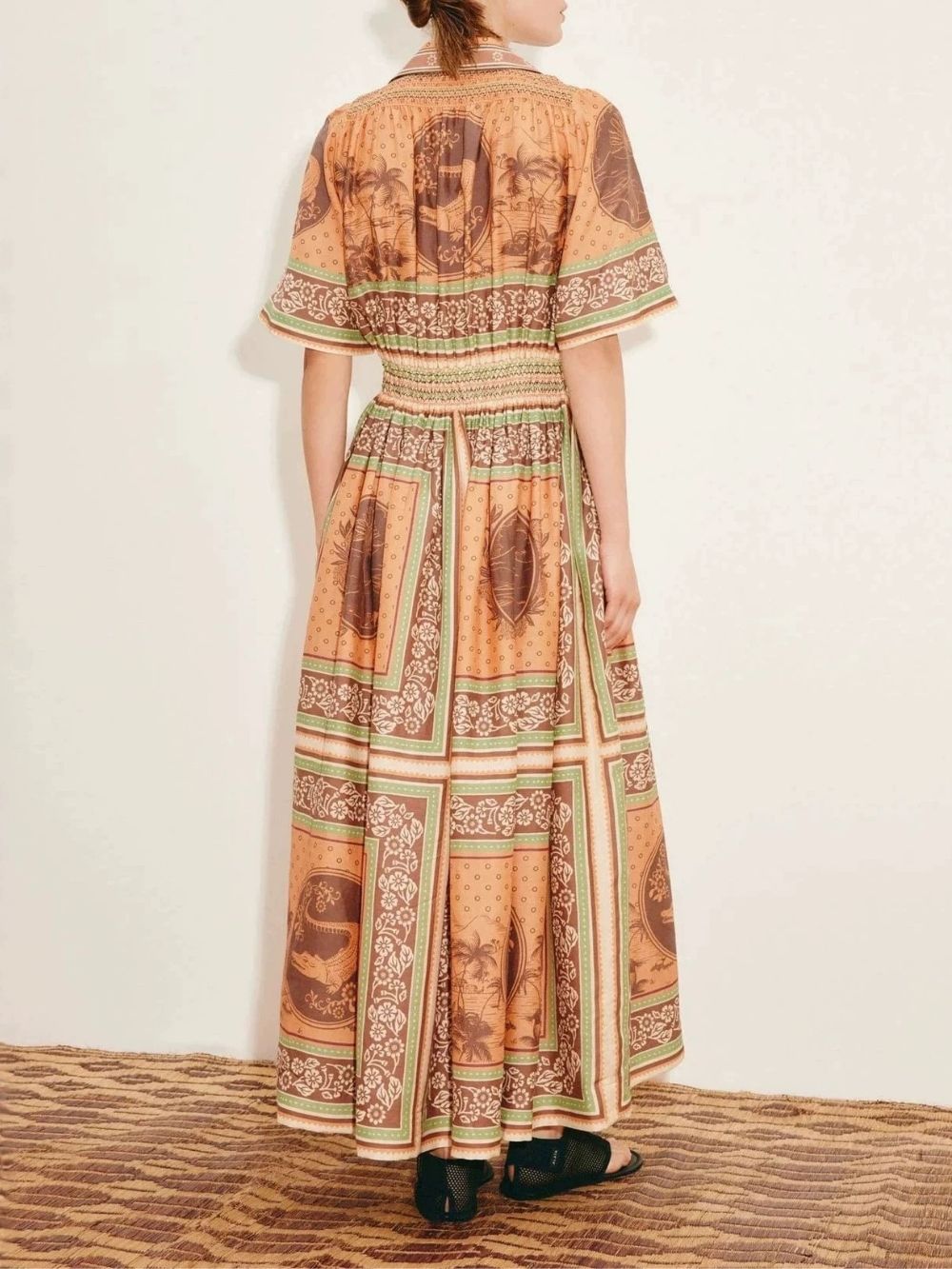 TRENDING KLOE PRINTED MIDI DRESS - OWNCI