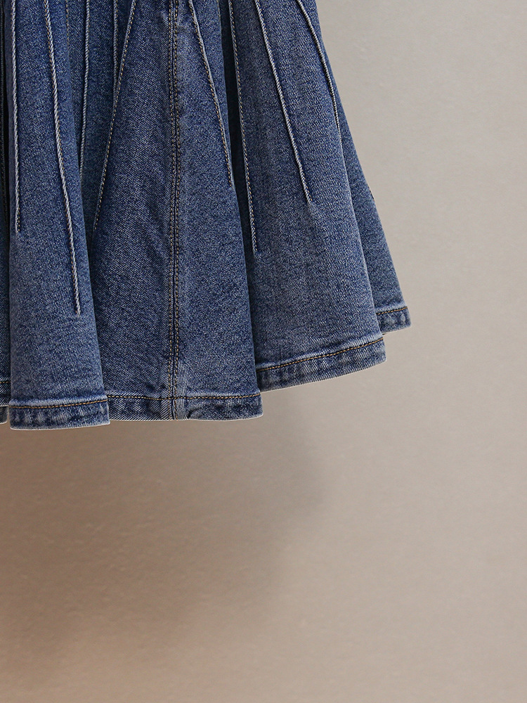 Fashionslee Women Havika Blue Embellished Denim Mini Dress