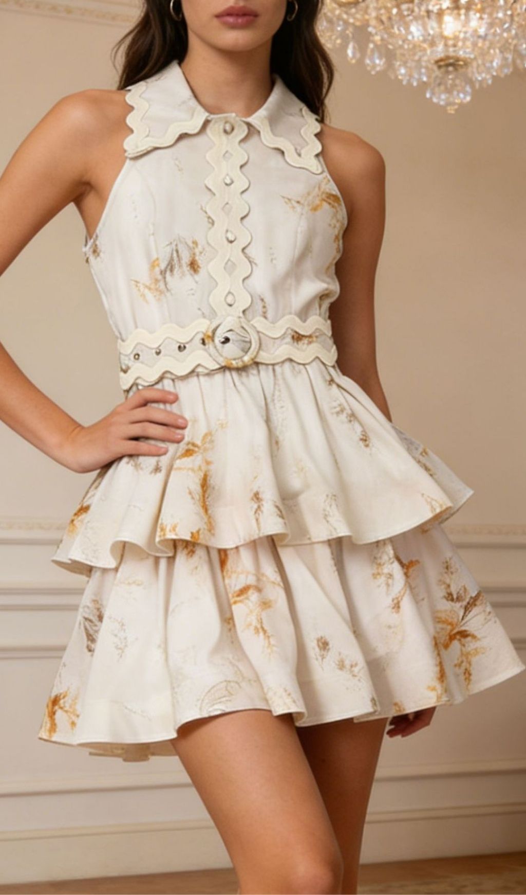 Fashionslee Women Keaira Sleeveless Printed Mini Dress