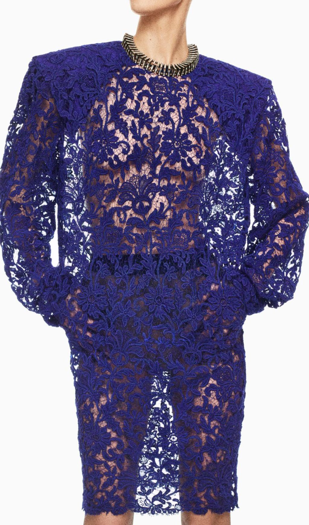 Fashionslee Women Hermia Blue Long Sleeve Mini Dress