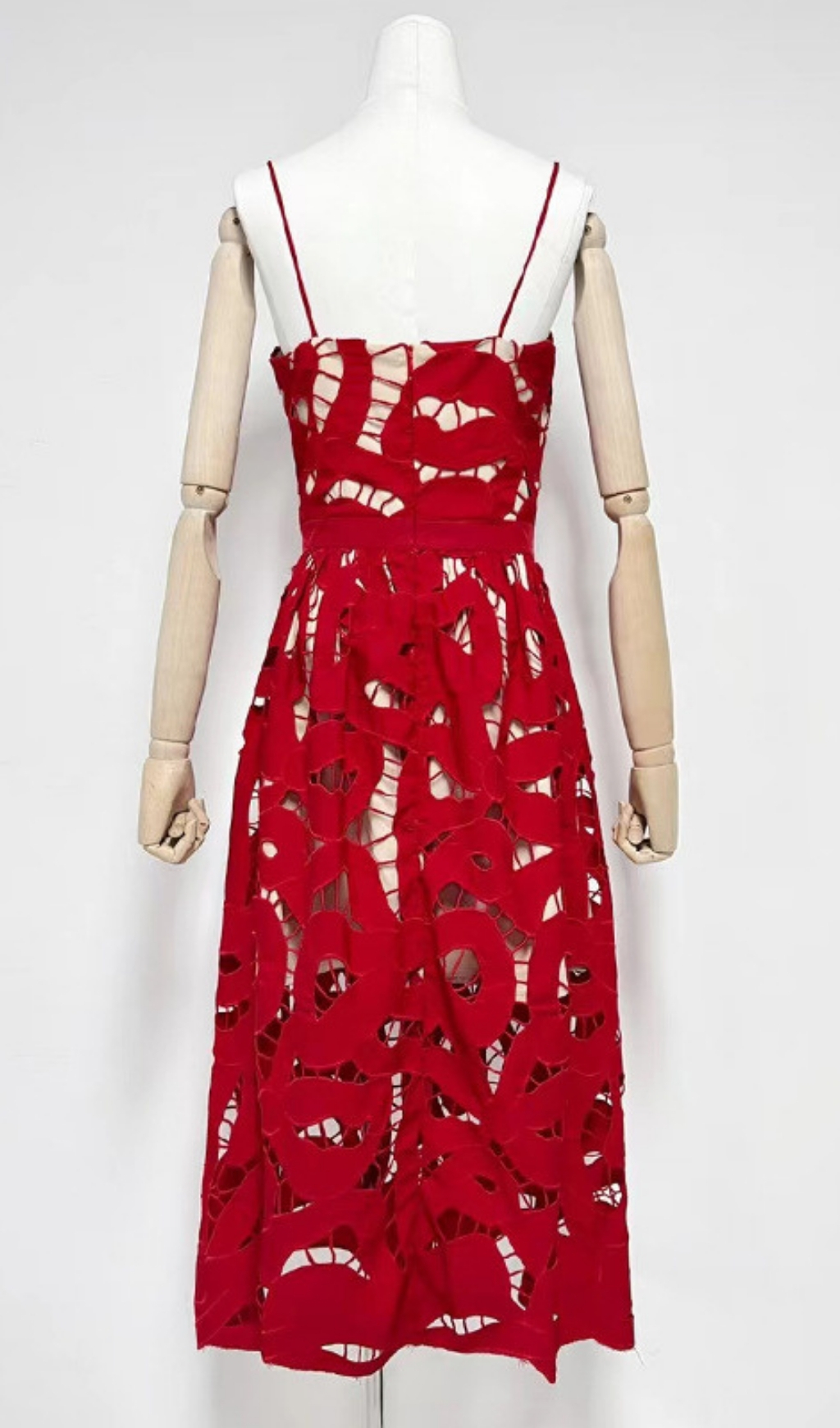 TRENDING RED EMBROIDERED MIDI DRESS - OWNCI TRENDING RED EMBROIDERED MIDI DRESS - OWNCI