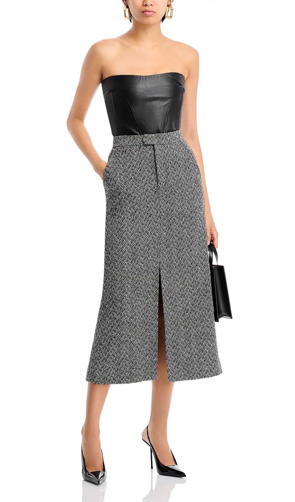 2b41d4f0cb9587b19fa5da41445da70d.jpg Fashionslee Women Herringbone Midi Skirt