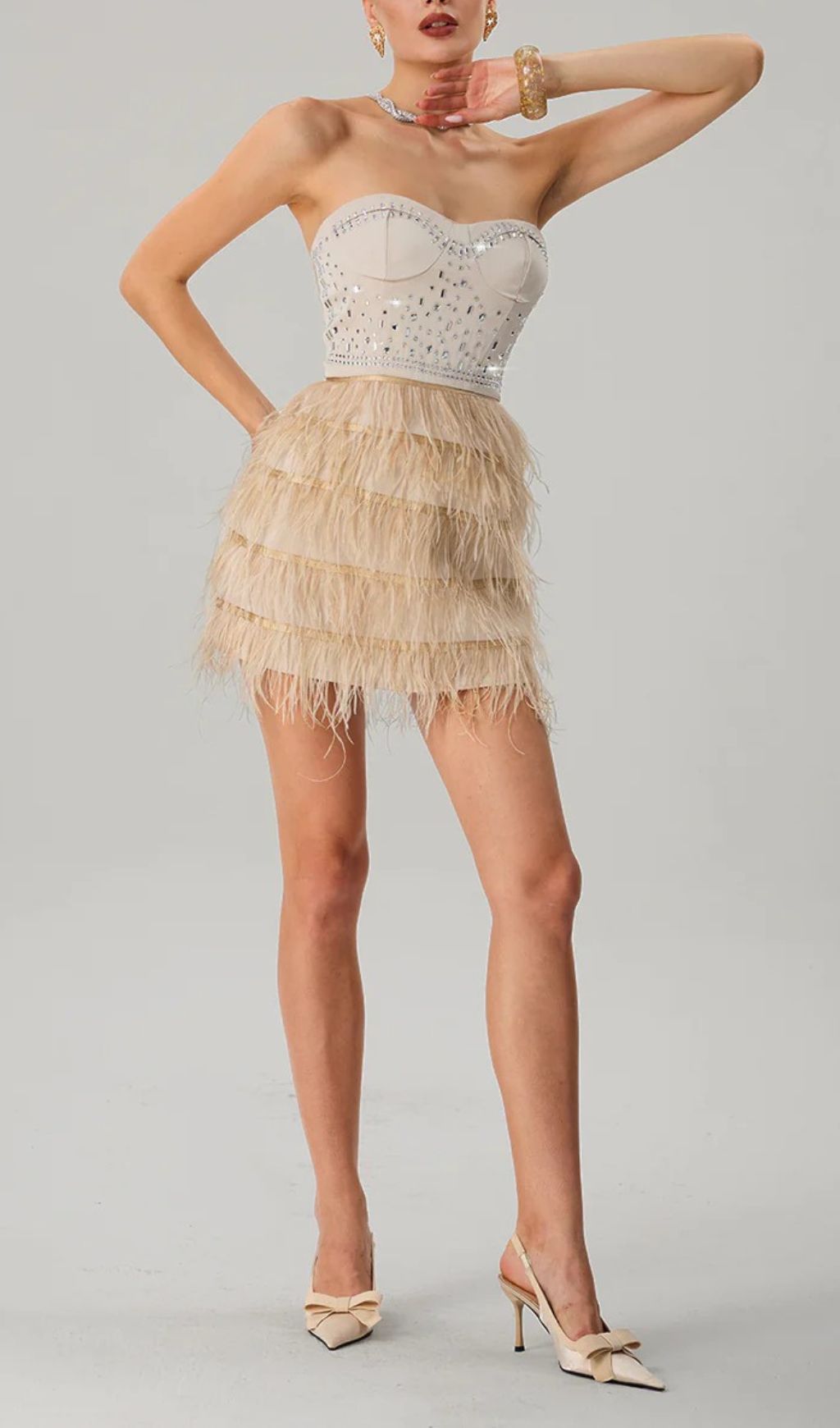 2b7903f485fad798c70b8ea1b19fb0cd.jpg Fashionslee Women Jagtopa Strapless Fringe Rhinestone Mini Dress