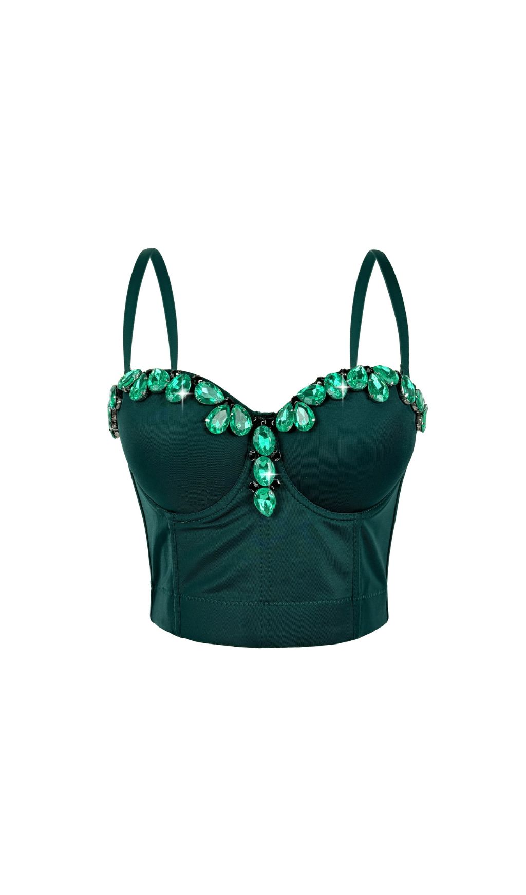 Fashionslee Women Jelena Diamante Crop Top