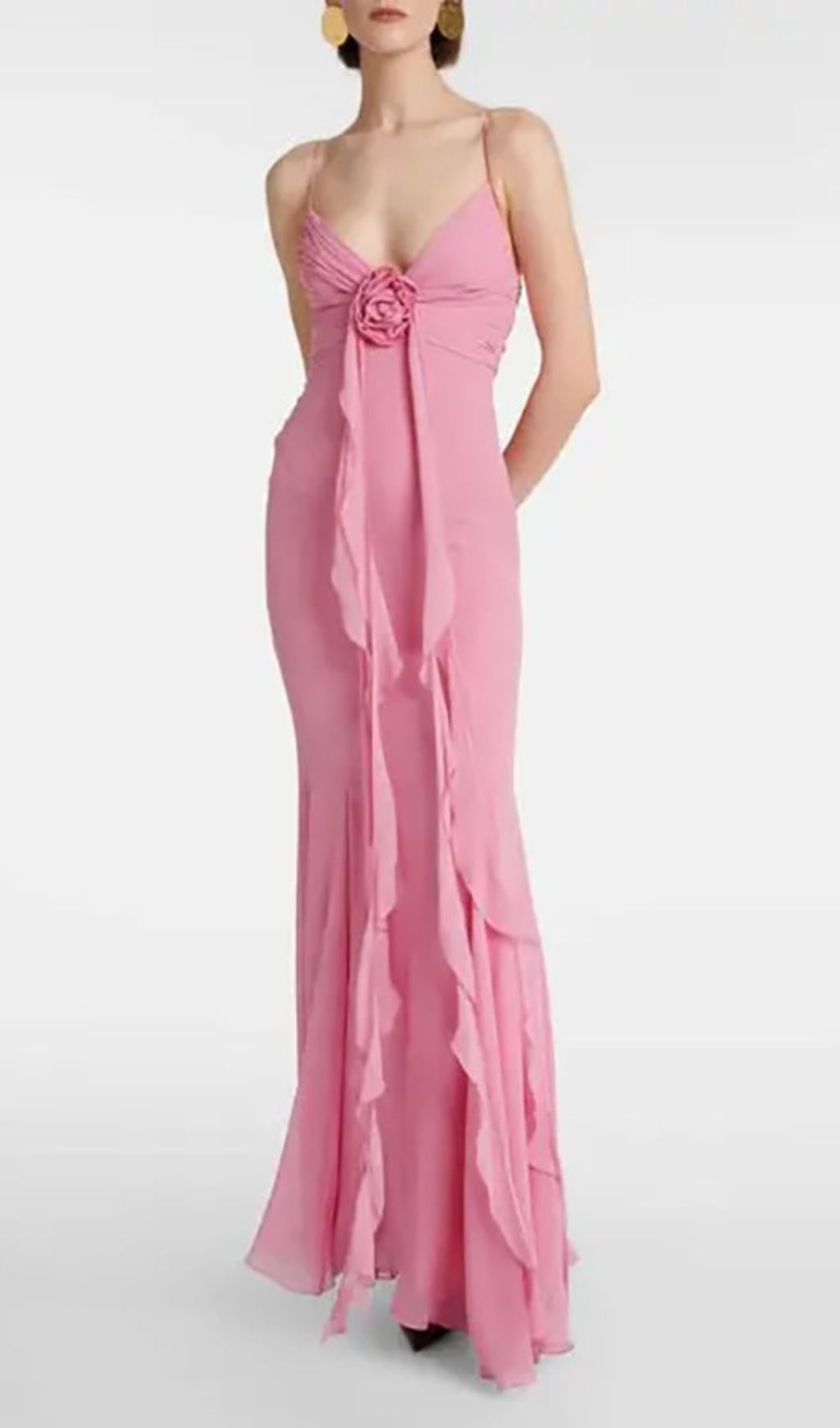 Fashionslee Women Frazier Pink Strappy Flower Maxi Dress