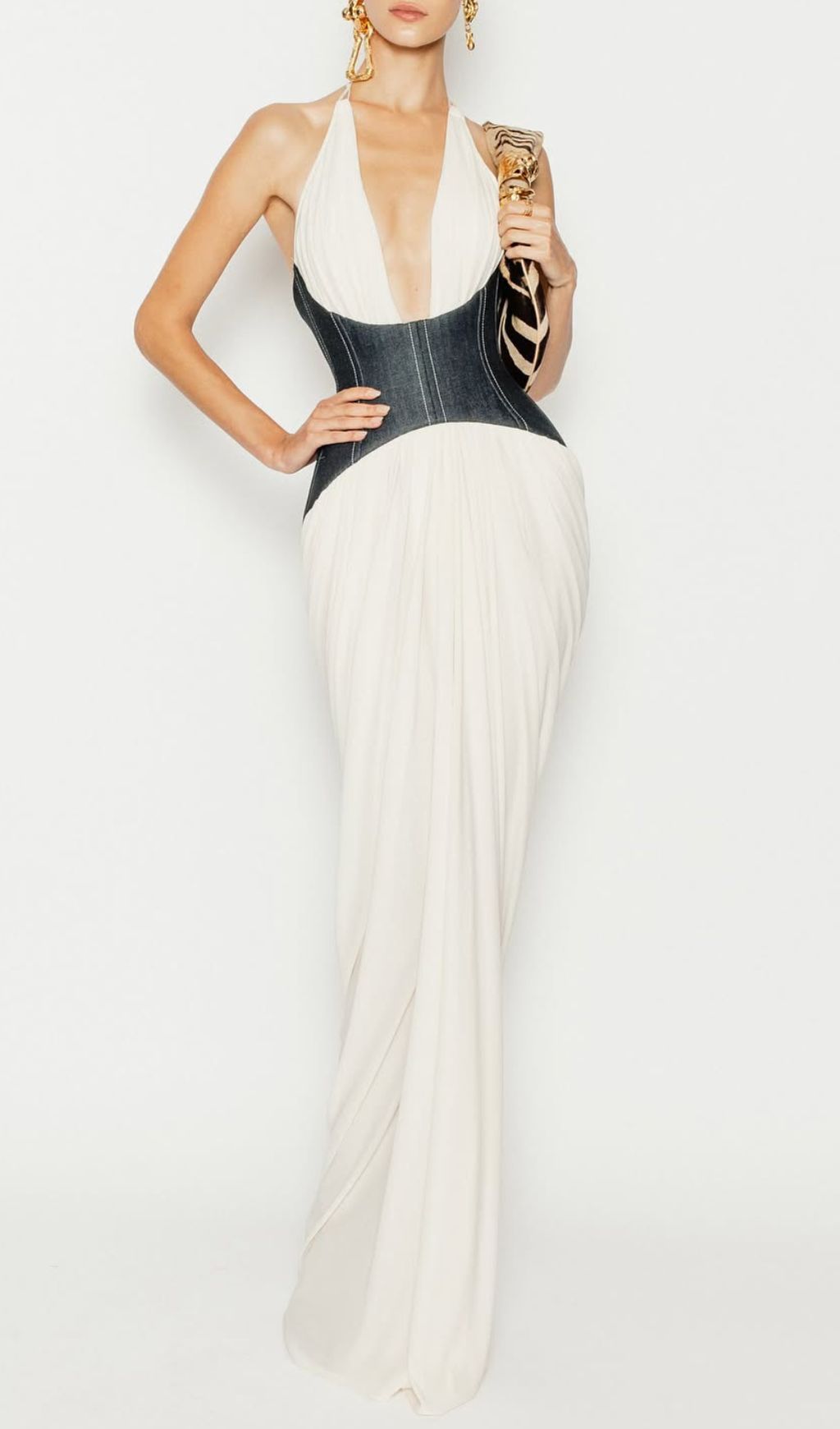 Fashionslee Women Emelda Halter Corset Maxi Dress