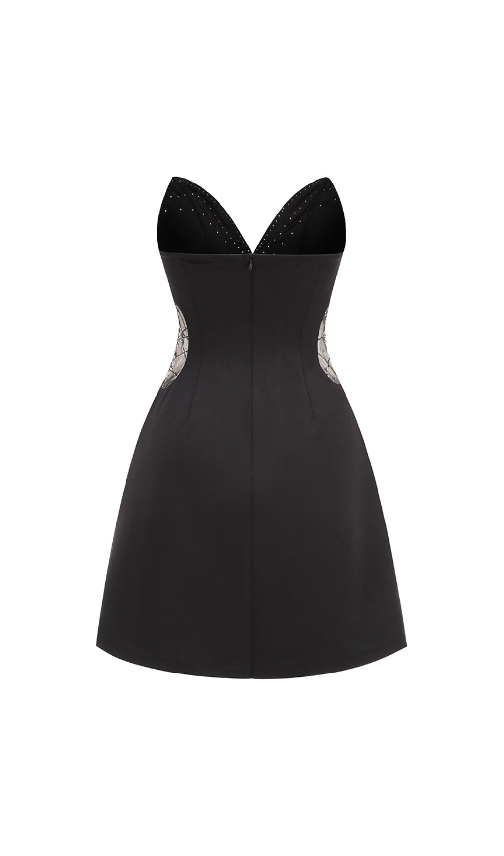 2c0e540b5d060efb249ff270224a4da8.jpg Fashionslee Women Chocho Black V-Neck Pearl Mini Dress