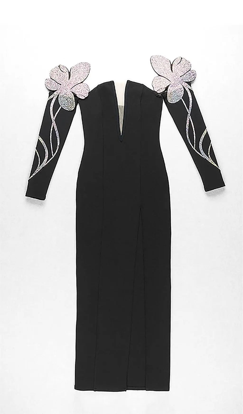 2c13782367d9b19482c584bba45ee2f0.jpeg Fashionslee Women Black Off Shoulder Maxi Bandage Dress