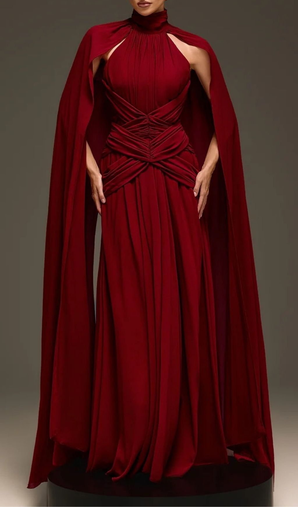 VINTAGE CAPE SLEEVE MAXI DRESS – TRENDING AESTHETIC - OWNCI