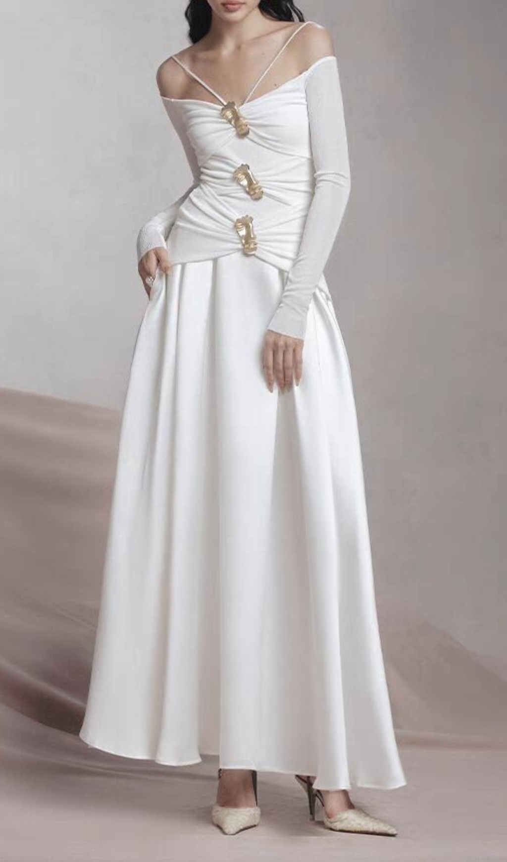 2c48c3ee5214f33f9b2a6e2c1c93a420.jpg Fashionslee Women Cailin Long Sleeve Ruched Maxi Dress