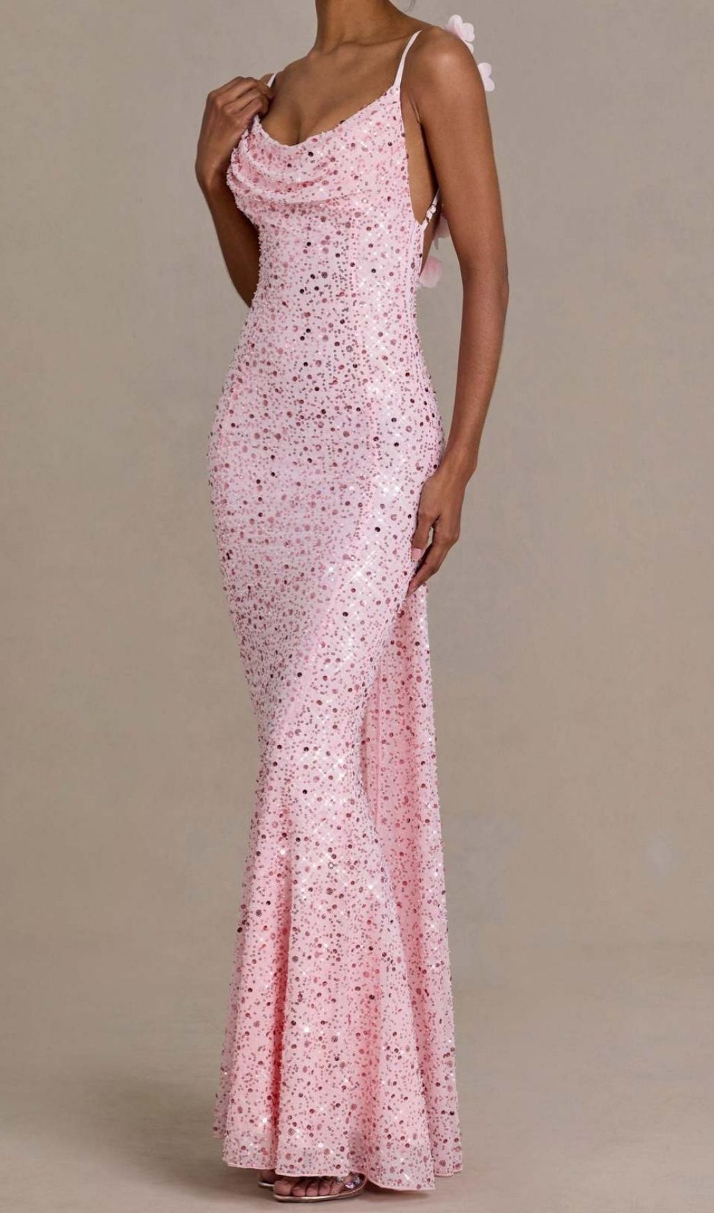 2c4bfa10676ed6934faf3dfc08594ff5.jpg Fashionslee Women Khaza Pink Strappy Sequin Backless Maxi Dress