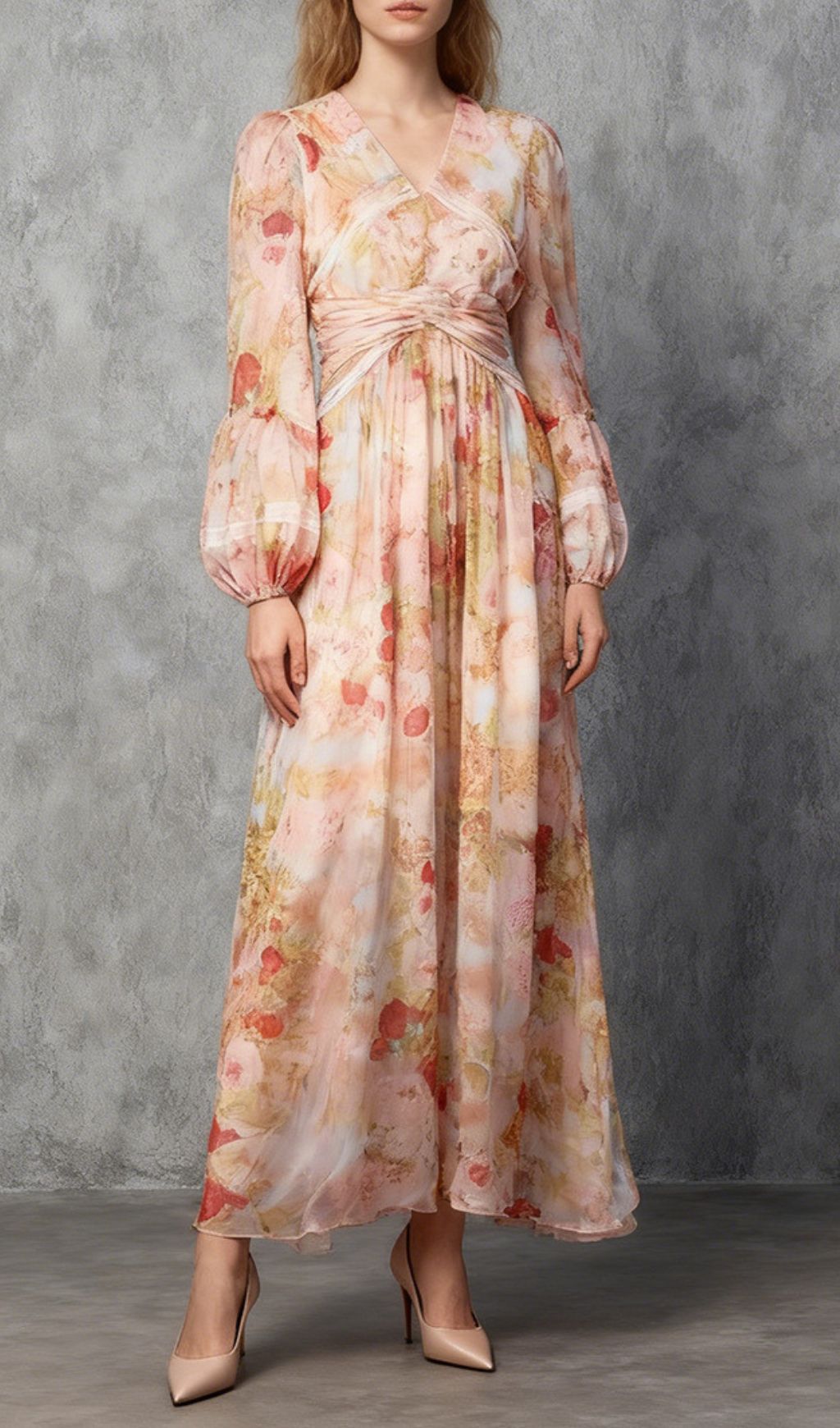 Fashionslee Women Jeana Floral Long Sleeve Maxi Dress