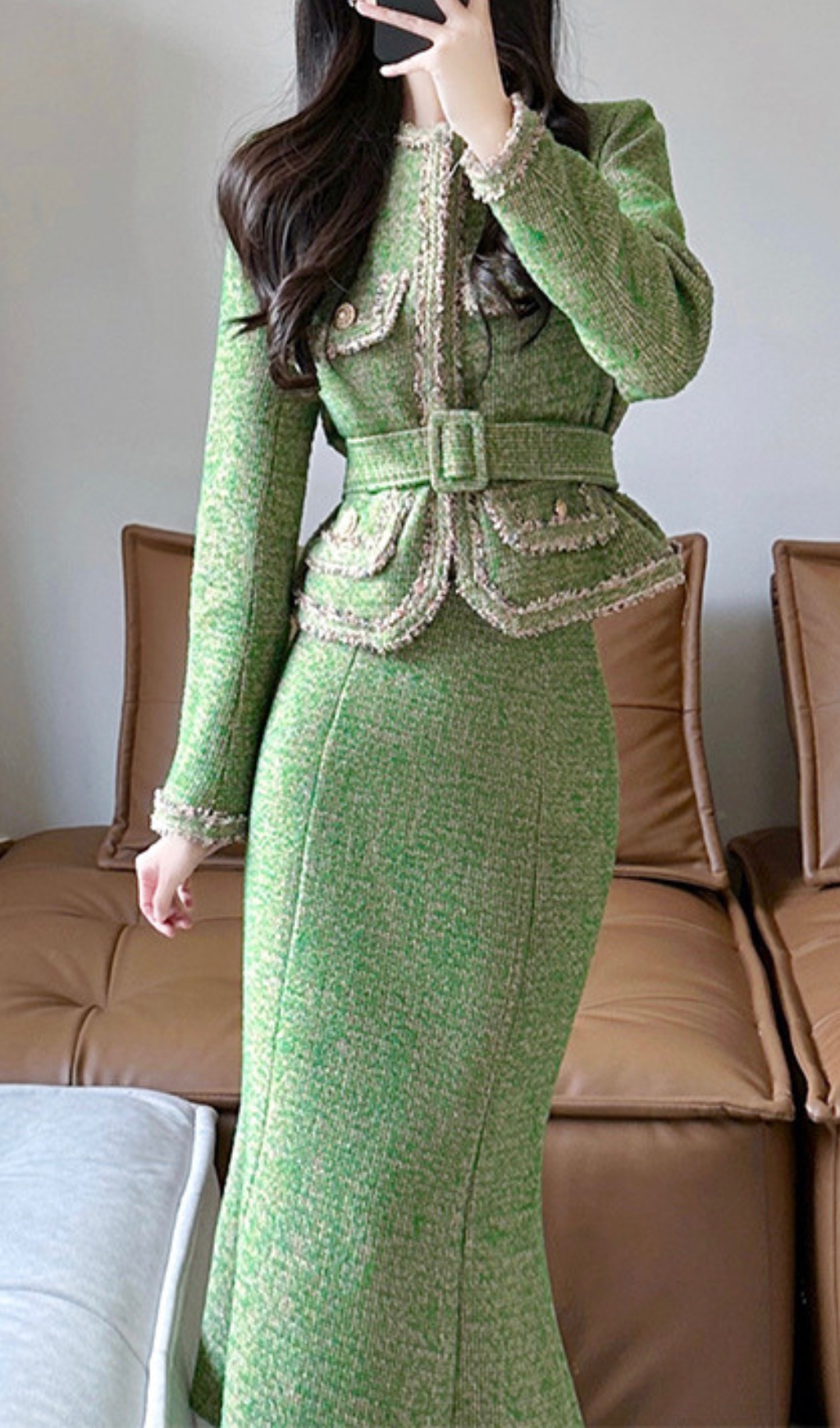 2c5e40a437b0f866597539bb7062b9c7.jpg Fashionslee Women Breagha Green Two-Piece Set