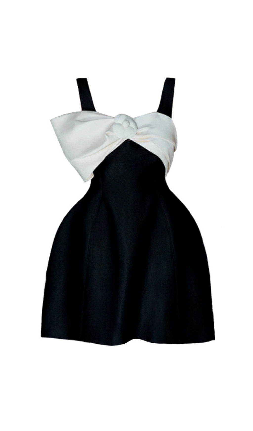 VINTAGE BOW STRAP MIDI DRESS BLACK - OWNCI
