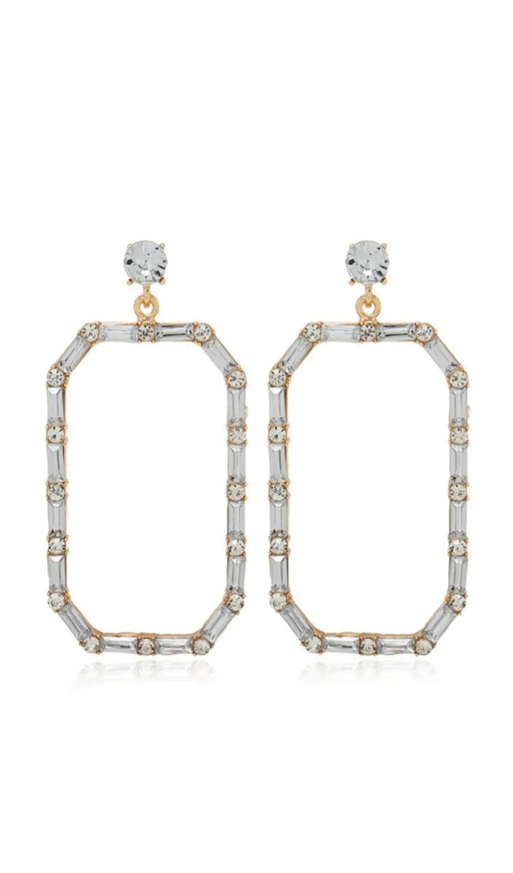 Fashionslee Women Square Diamonate Earrings