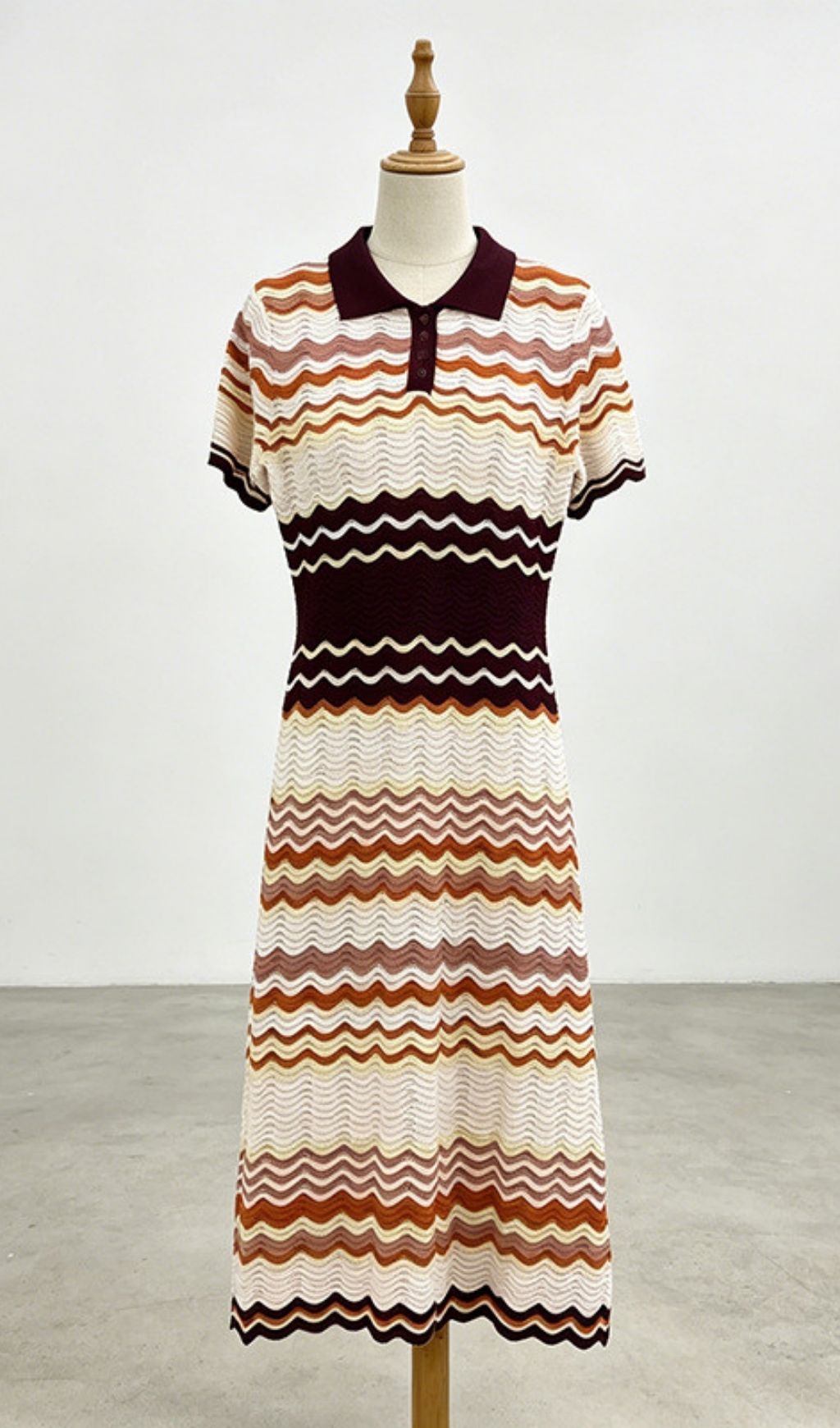 Fashionslee Women Kirin Stripe Knit Midi Dress