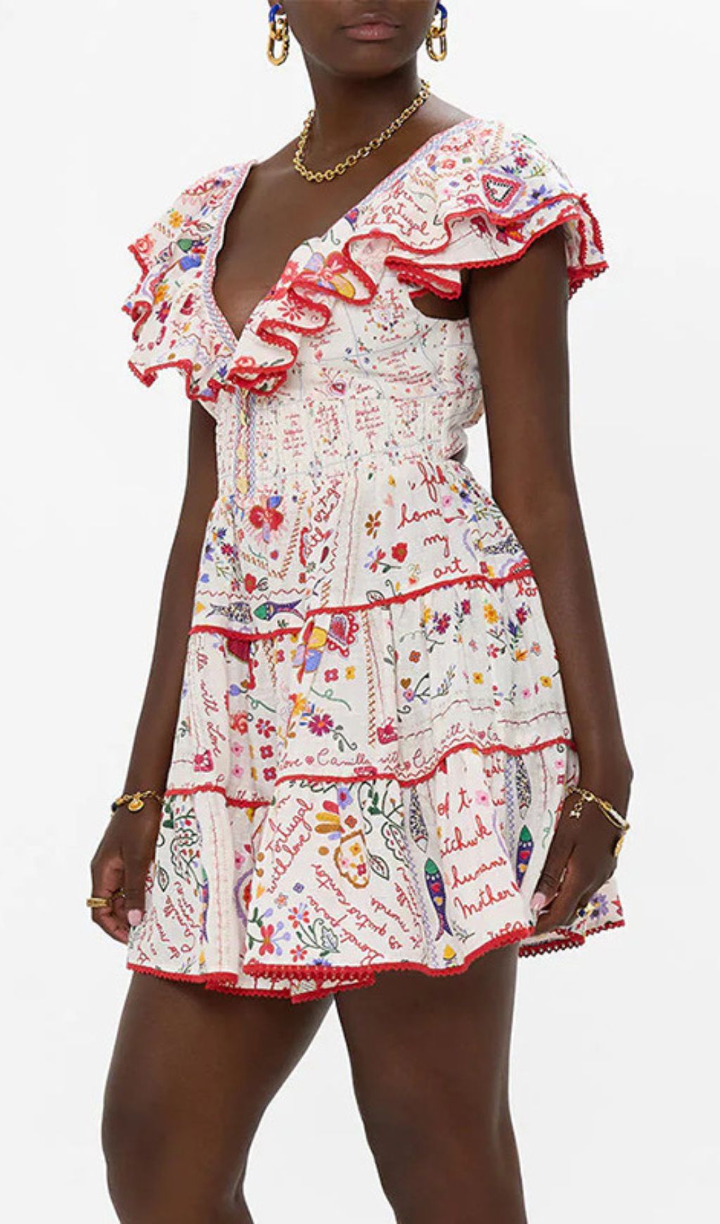 2d075bb5e202638d38cc0b0dd81c4df2.jpg Fashionslee Women Gelsey Printed V-Neck Mini Dress