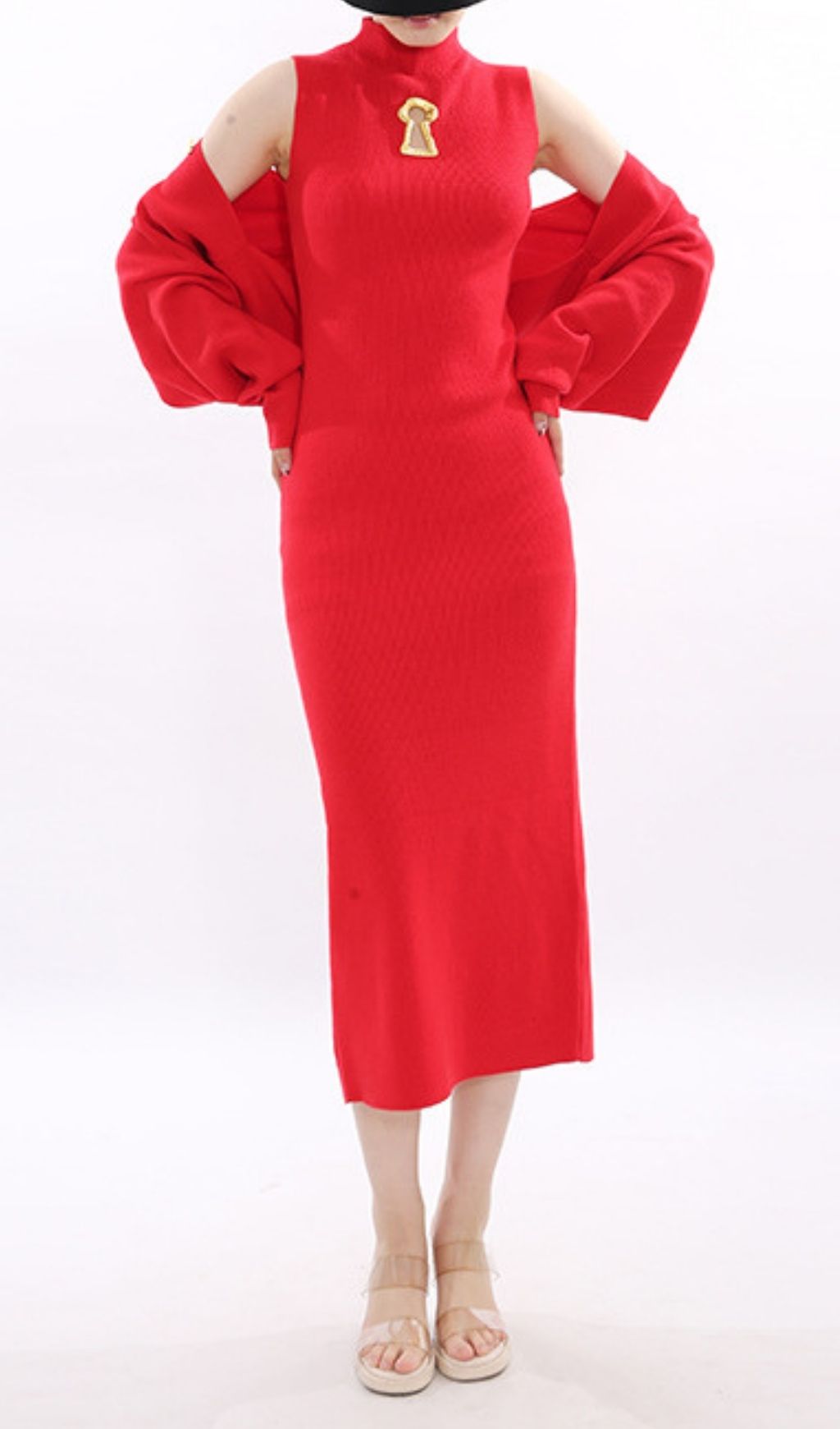 RED MUST-HAVE MIDI DRESS – VIRAL AESTHETIC - OWNCI