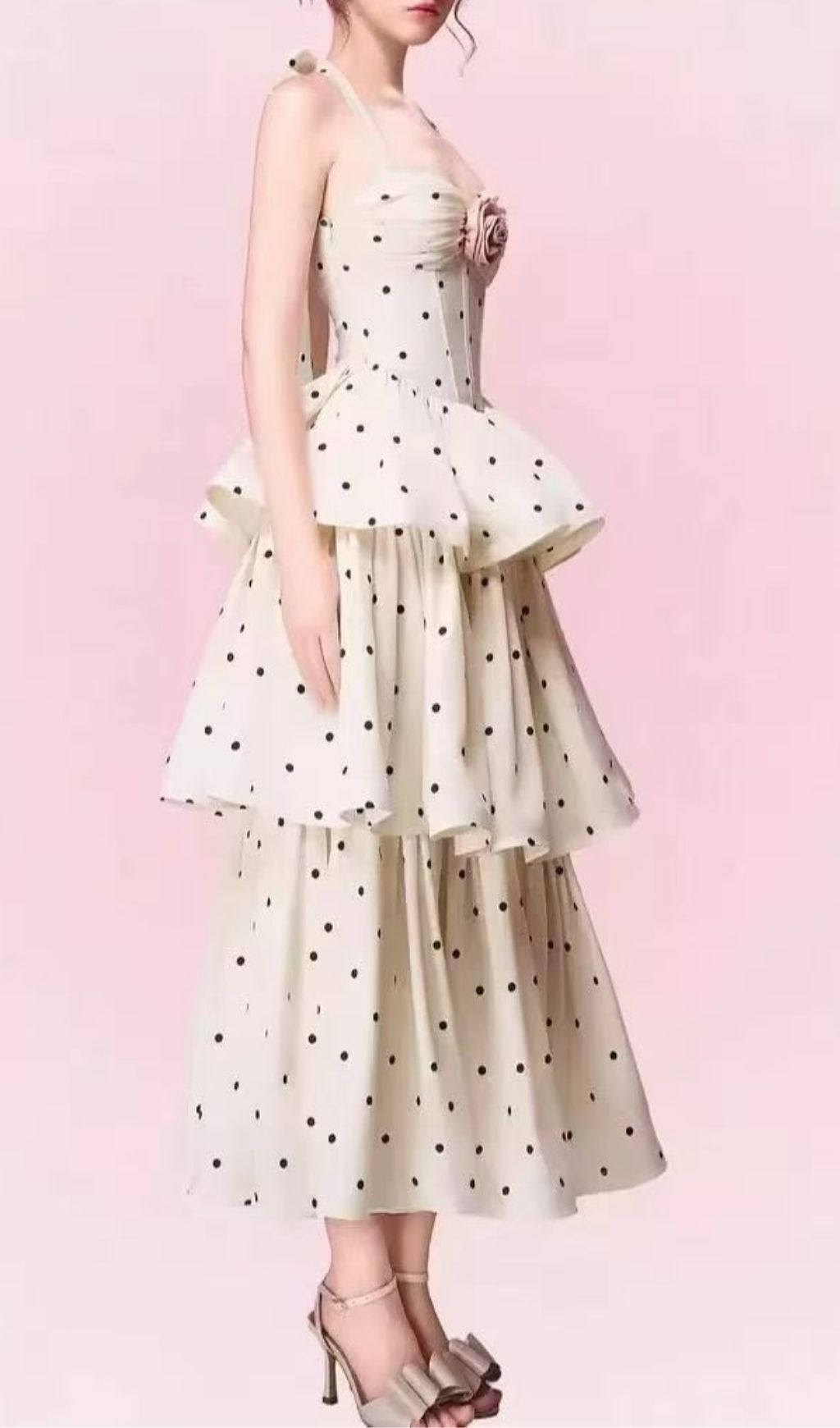 2d2402263451d199442ea283f3a126b7.jpg Fashionslee Women Kalenna Halter Corset Flower Dot Midi Dress