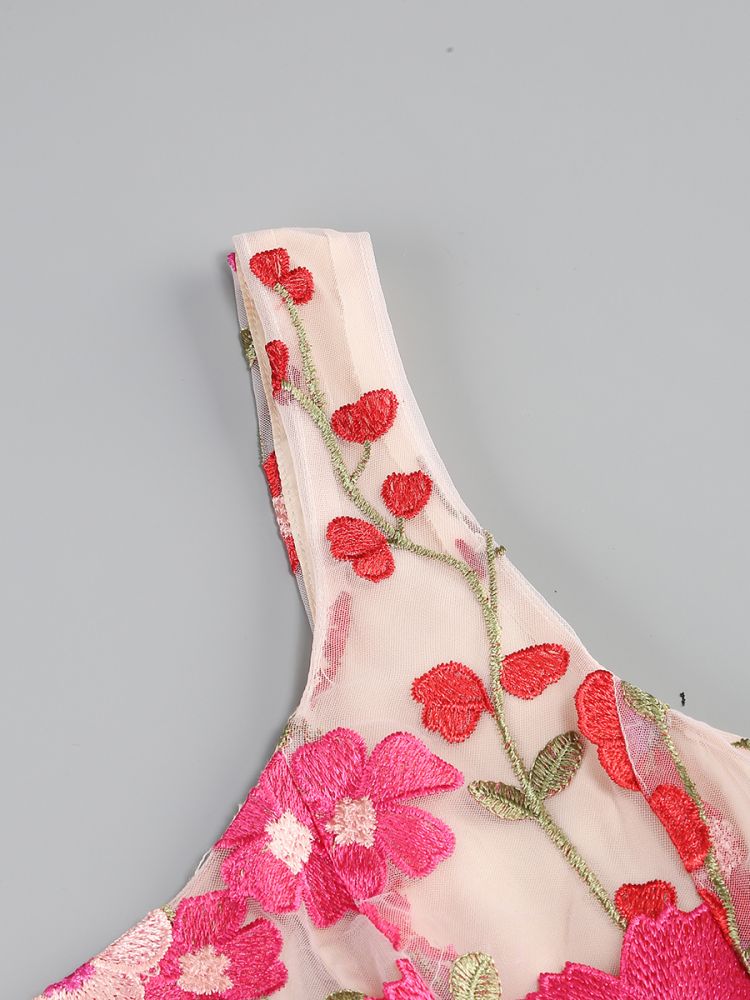 Fashionslee Women Boyko Hot Pink Floral A Line Mini Dress