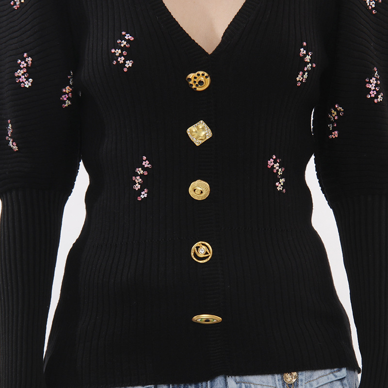 2d559f137ad4ba481b059f495e960369.jpg Fashionslee Women Ichiko Black Embellished Sweater