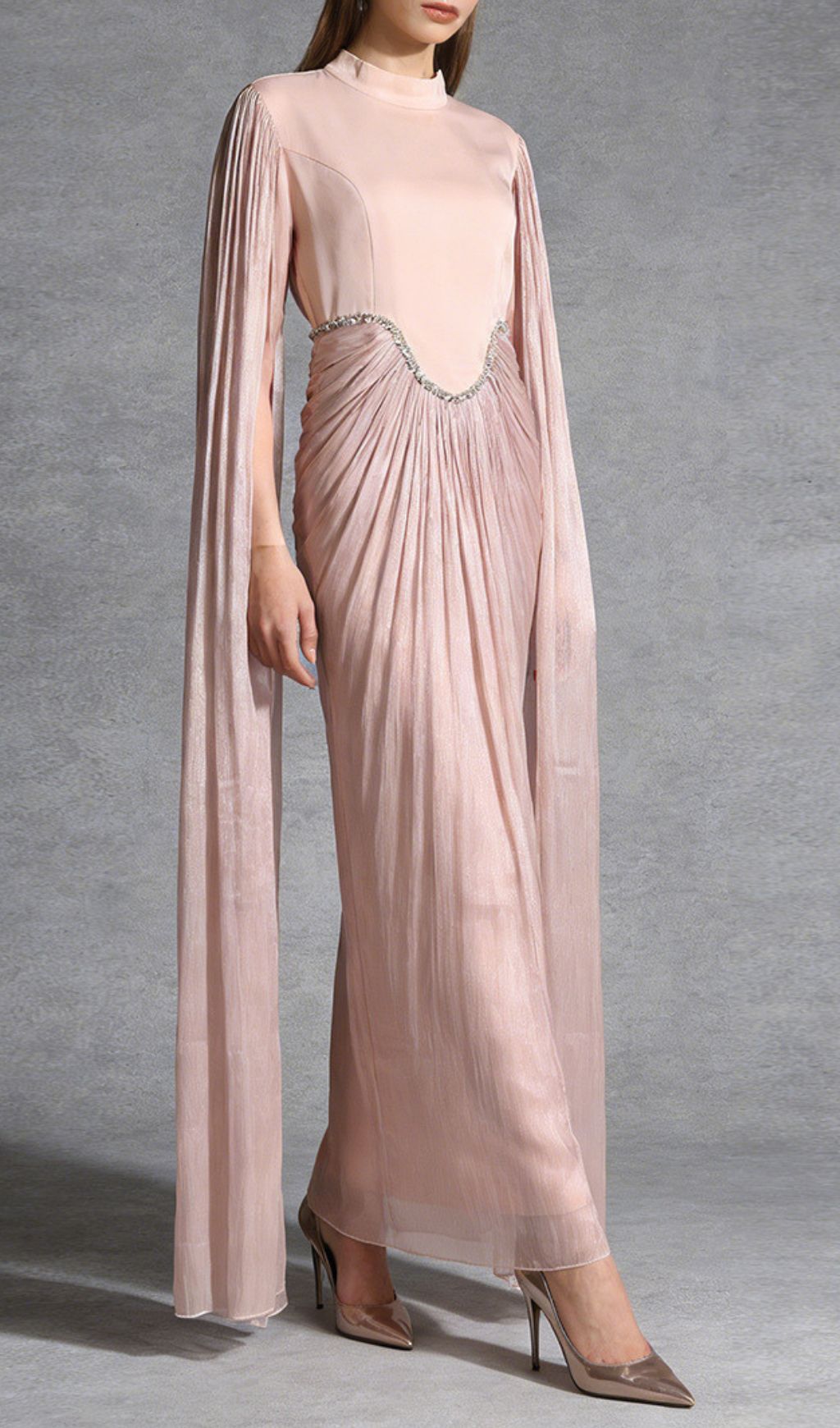 Fashionslee Women Kalyca Pink Long Sleeve Maxi Dress