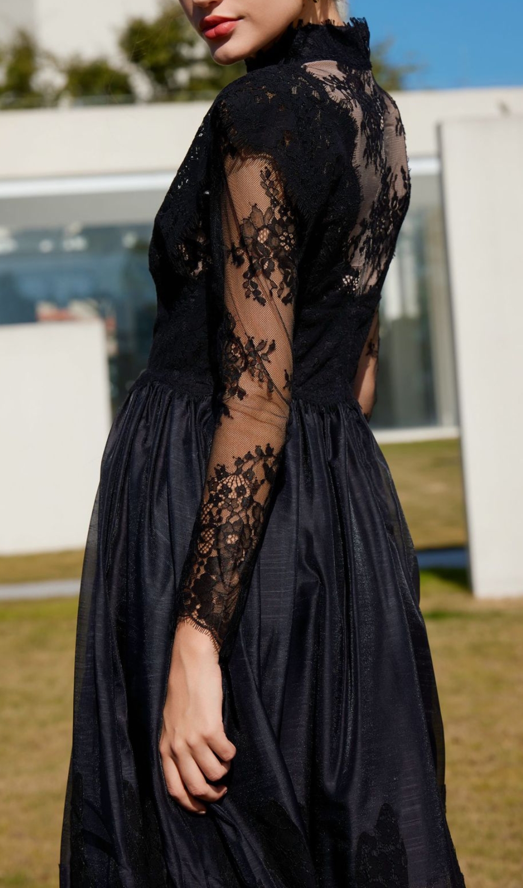 2d93285d5a0f8030765aa03fc7e077ce.jpg Fashionslee Women Bavo Black Lace Long Sleeve Maxi Dress