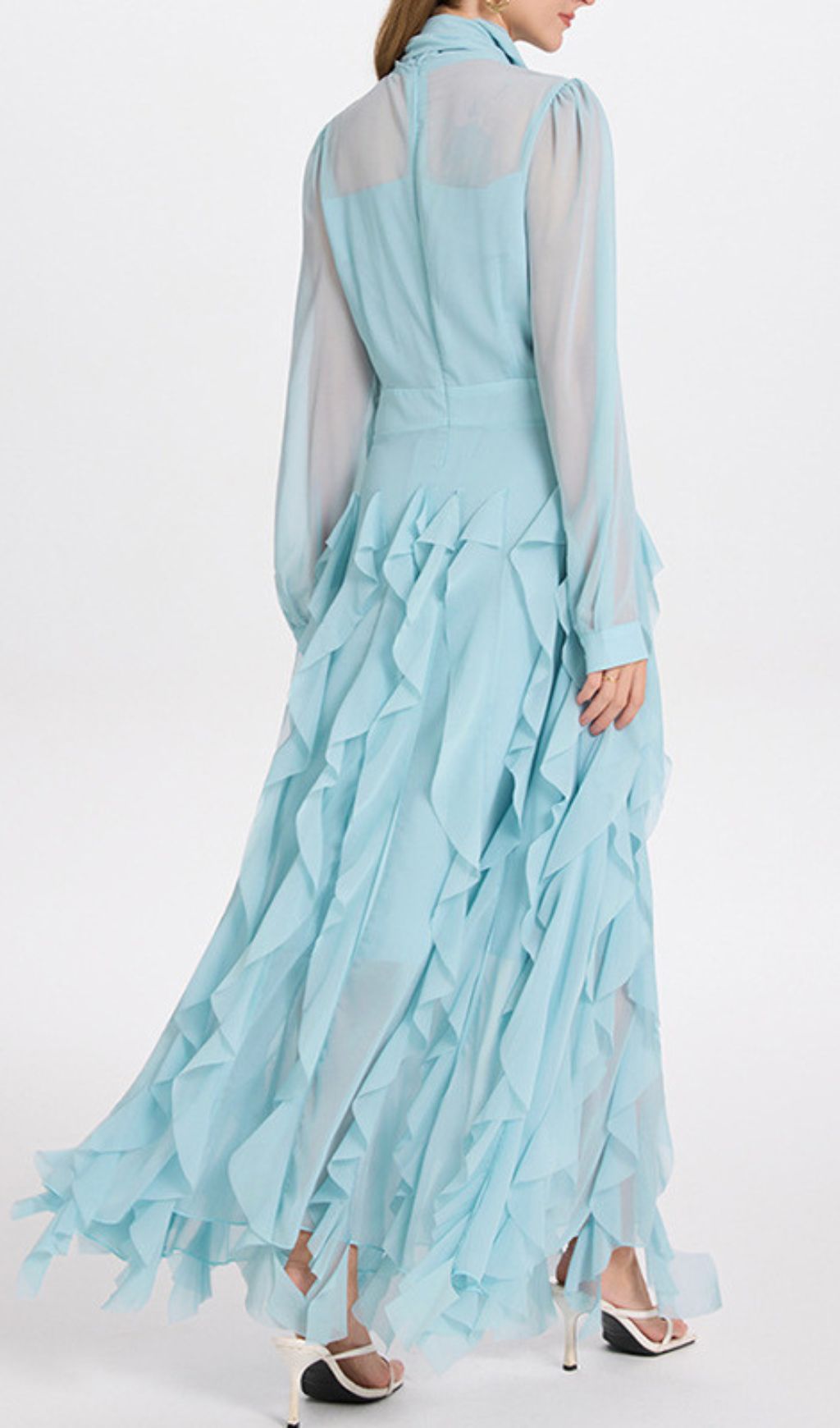 2db0cbed0275679427ebbe5d51e406c0.jpg Fashionslee Women Isaak Long Sleeve Ruffle Maxi Dress