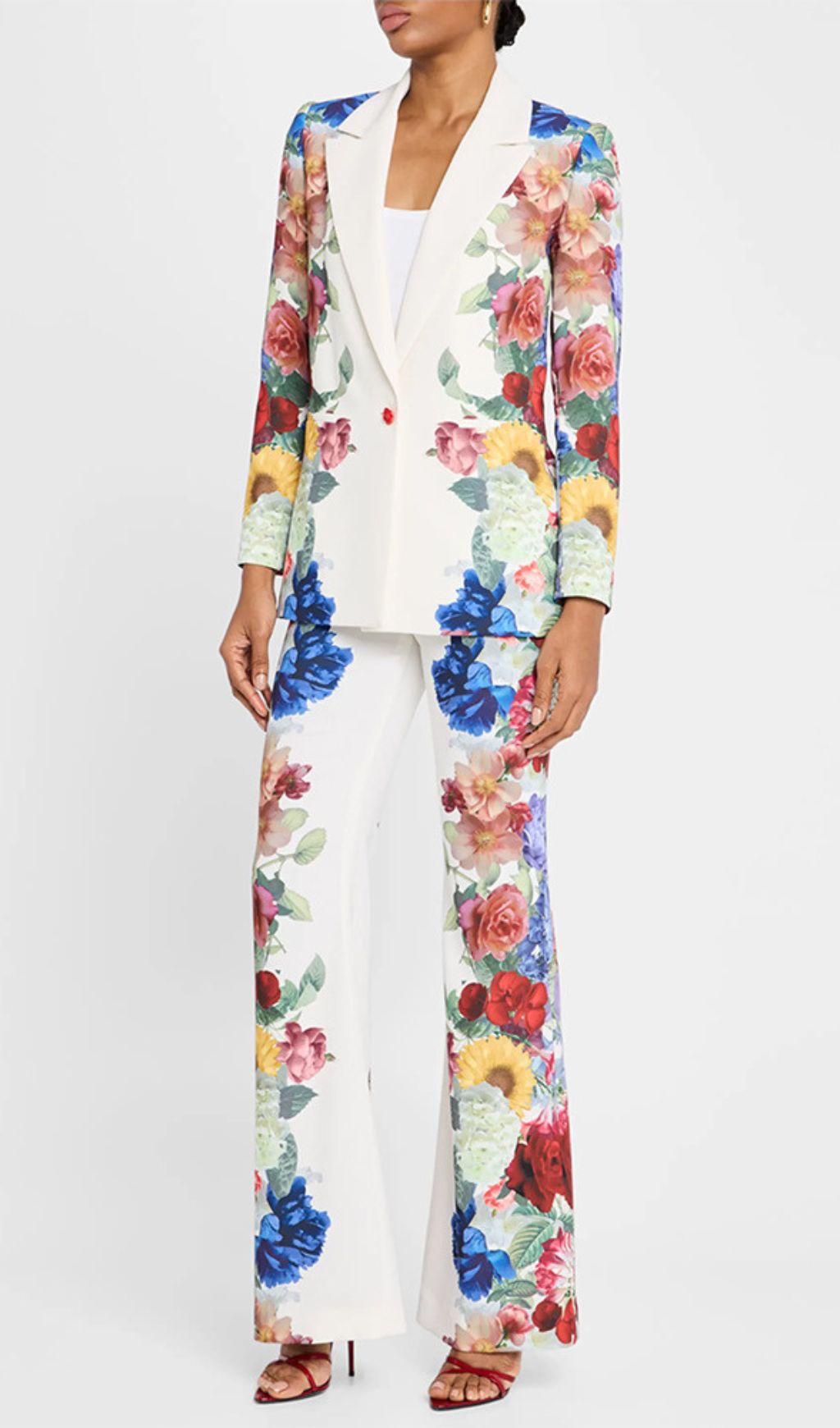 Fashionslee Women Fuyuko Flower Printed Blazer & Pants Set