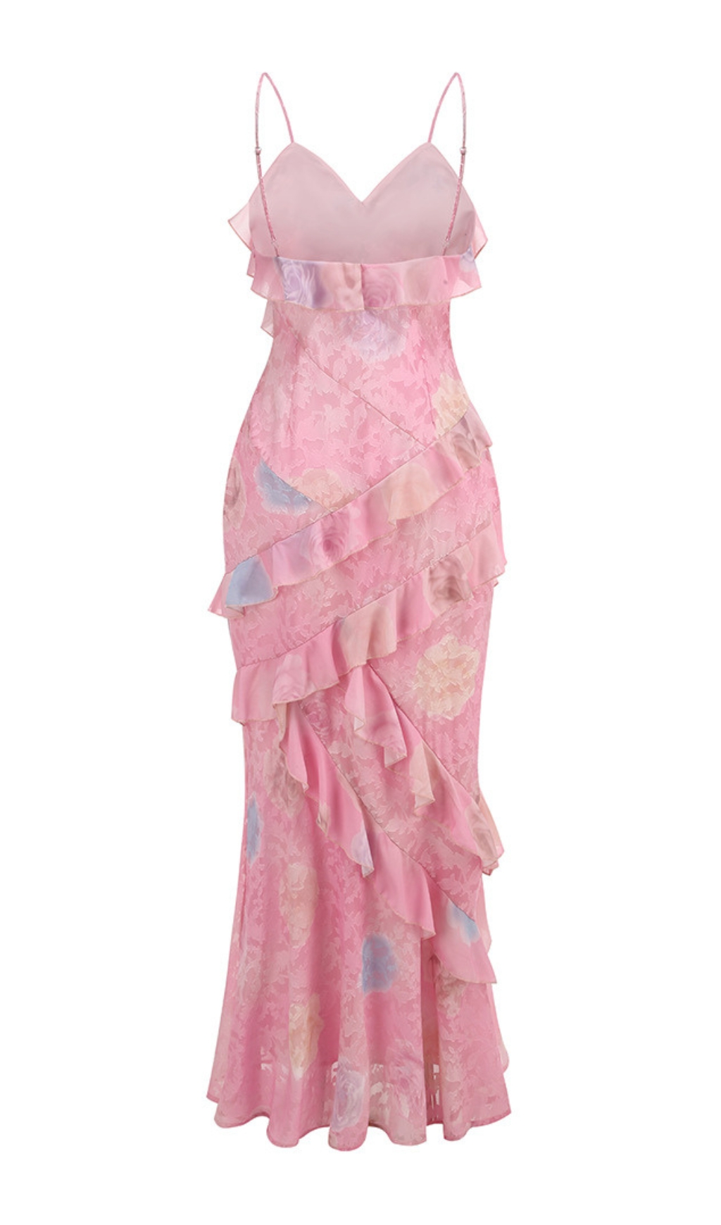 2dee59472eb72ebdd696cb0d24bdad1a.jpg Fashionslee Women Brocha V-Neck Floral Ruffle Maxi Dress