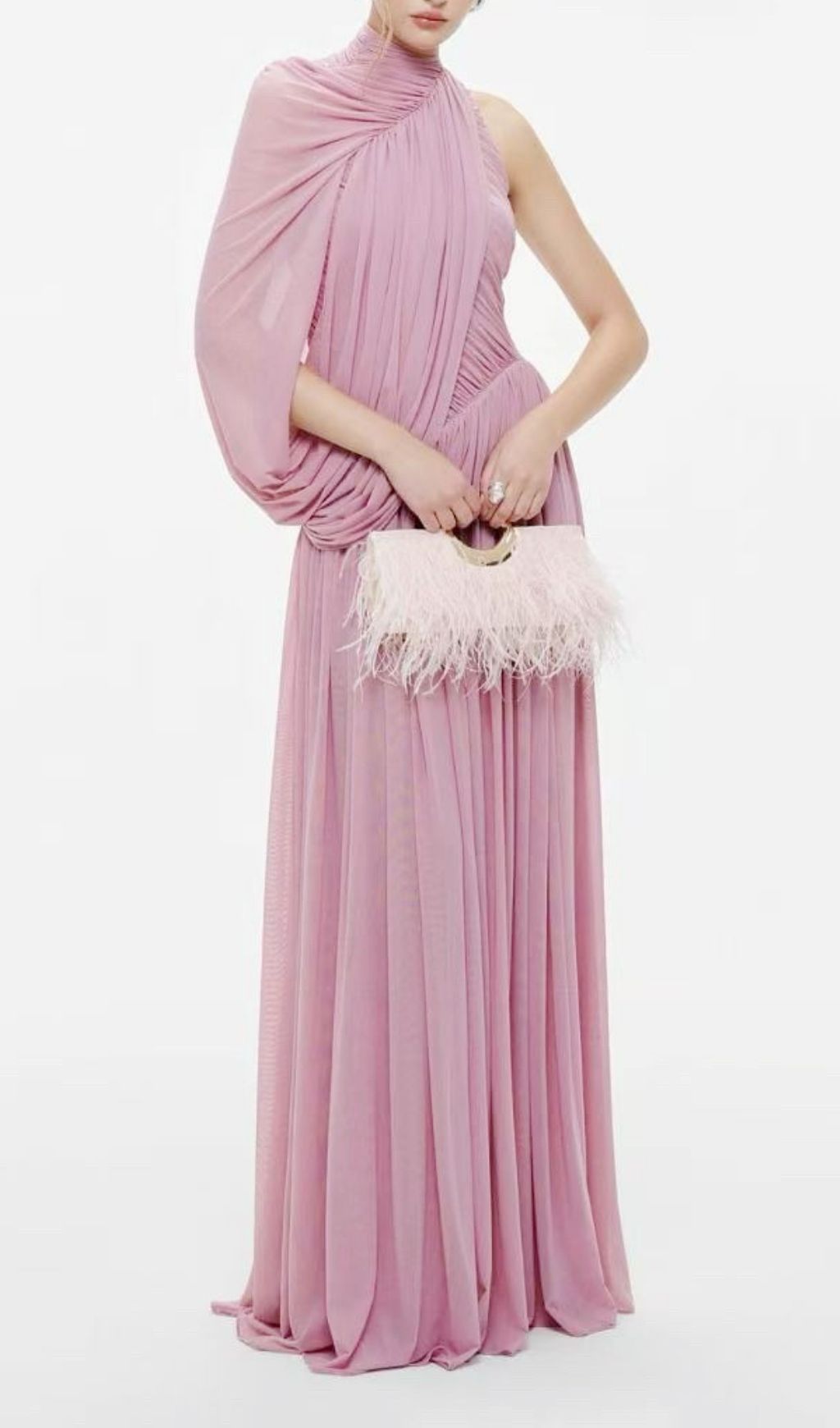 2df8bf4dc7f94cbd37862c6988cc2886.jpg Fashionslee Women Kennedi Irregular Shoulder Ruched Maxi Dress