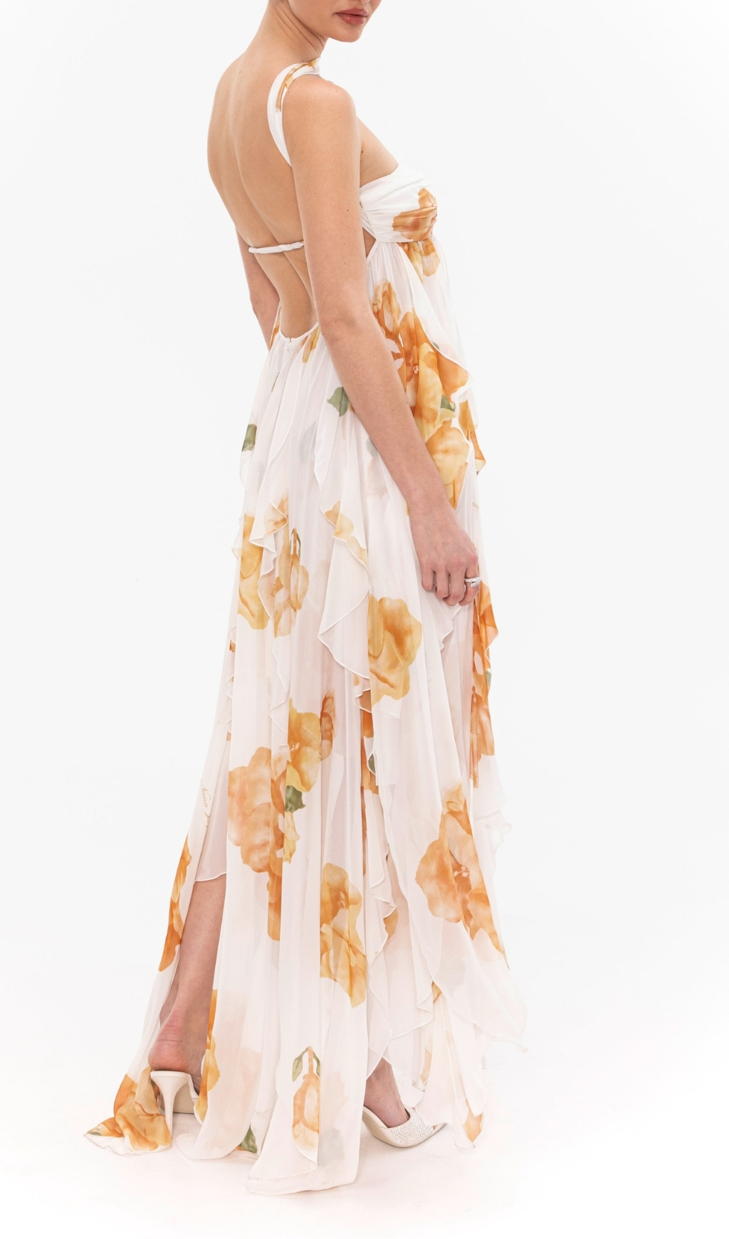 Fashionslee Women Emely Floral Printed Backless Maxi Dress