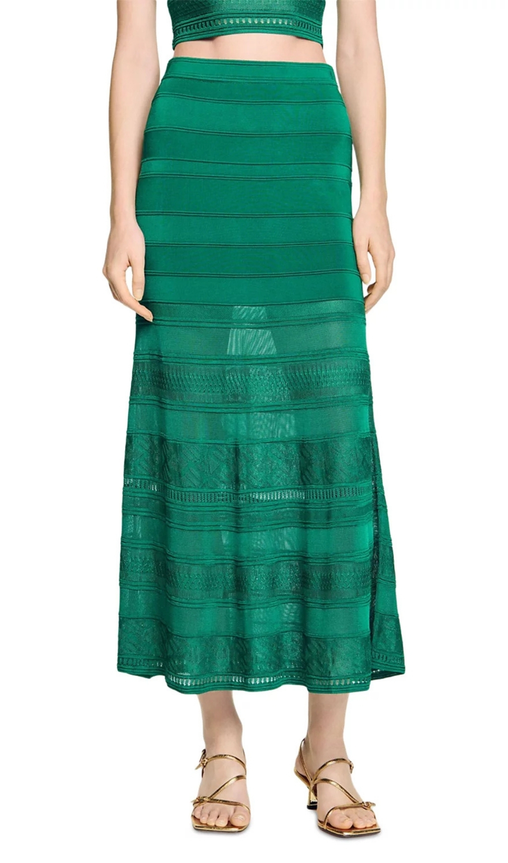 Fashionslee Women Decorative Knit Maxi Skirt