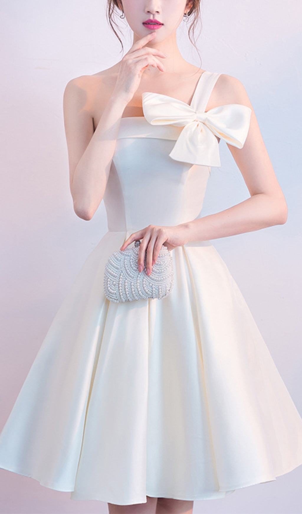 Fashionslee Women Astera Strapless Bow Mini Dress
