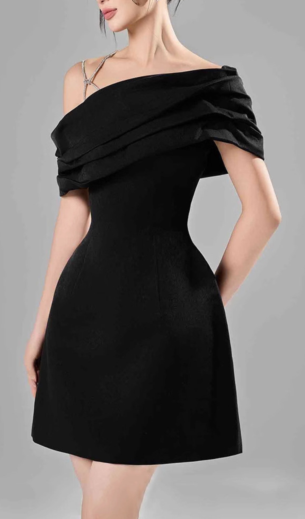 TRENDING BLACK RUCHED MINI DRESS - OWNCI TRENDING BLACK RUCHED MINI DRESS - OWNCI