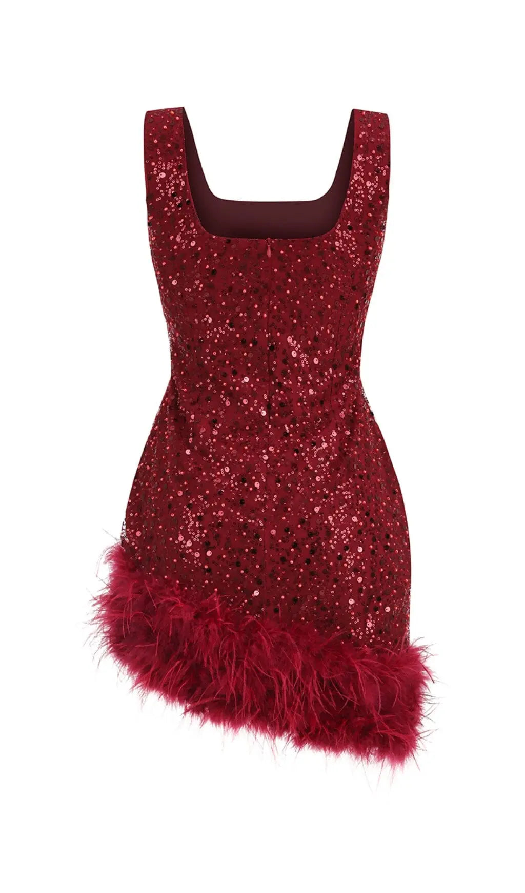 2eec1e9c4765e46c23f3dd922a7297c0.jpeg Fashionslee Women Red Feather Sequin Dress