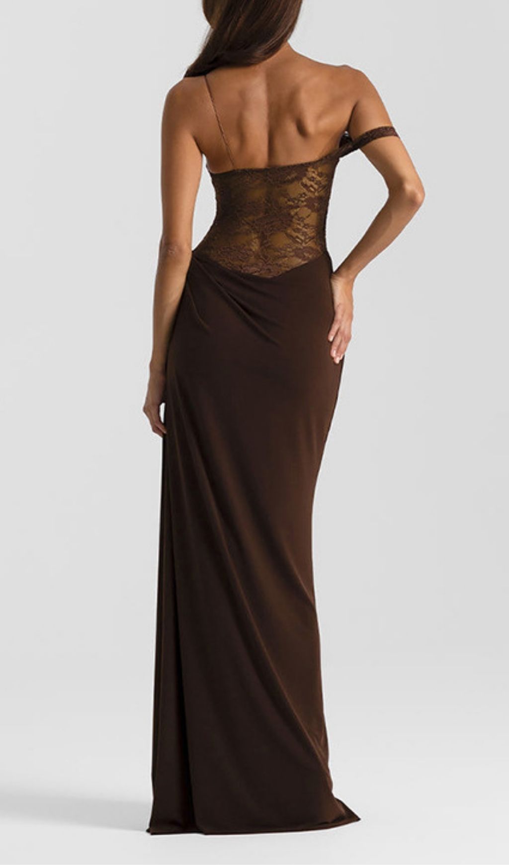 Fashionslee Women Kayleen Coffee Lace Maxi Dress