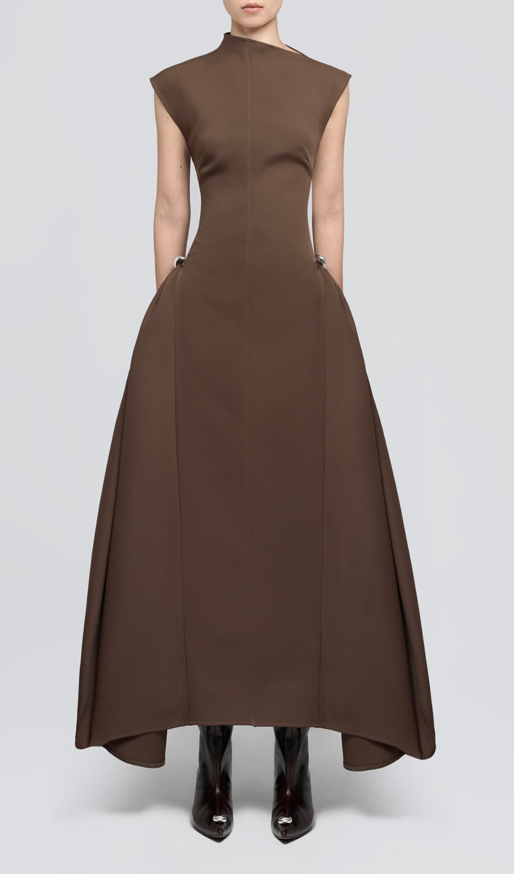Fashionslee Women A Line Maxi Dress Brown