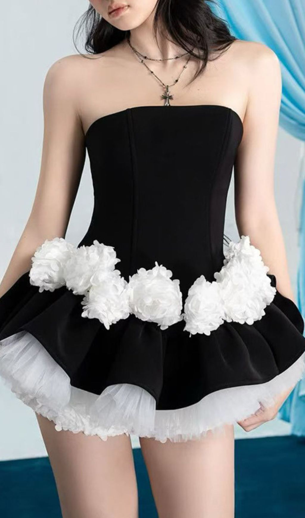 2f3a480a06af6bacc4a379dde054965a.jpg Fashionslee Women Ismeria Black Strapless Two-Piece Set